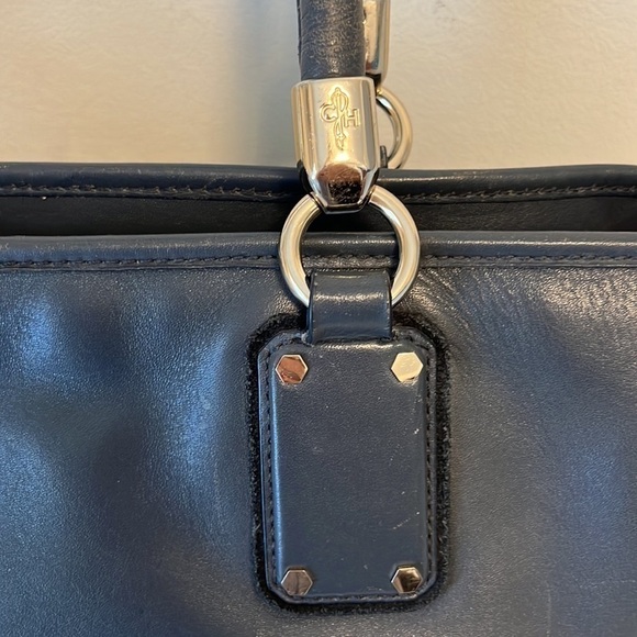 Cole Haan slate blue/grey Womens Shoulder Purse Crossbody Strap Gold Details - Picture 9 of 15